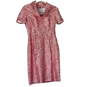 Banana Republic Orange Cream Sheath Cowl Neck Silk Vintage Style Dress Size 2‎